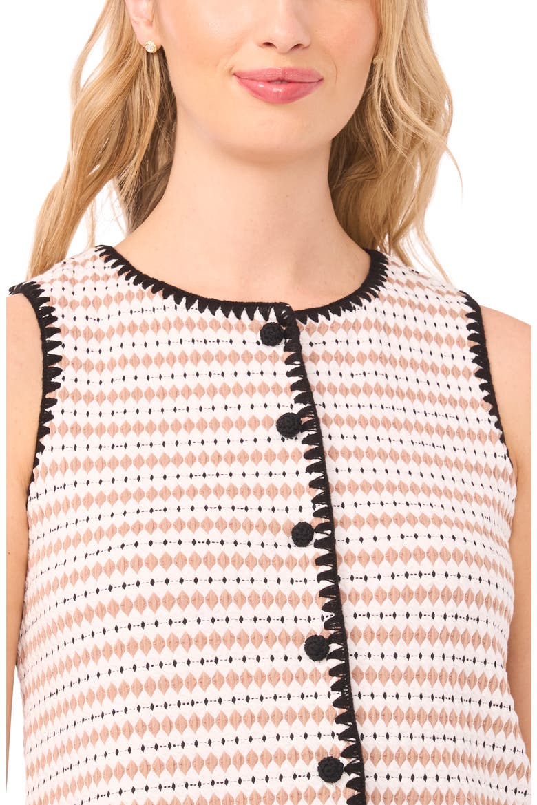 Diamond Stretch Knit Vest, Alternate, color, TOFFEE