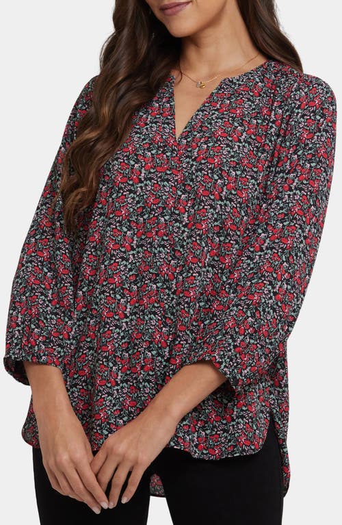 Nydj Plus Size Pintuck V-neck Top In Multi