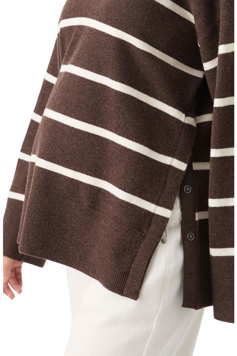 Scout Stripe Maternity/Nursing Knit Sweater, Alternate, color, Chocolate / White