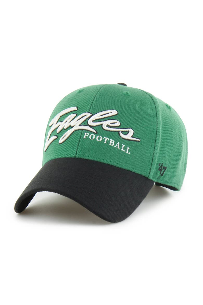 Men's '47  Kelly Green Philadelphia Eagles Throwback MVP Adjustable Hat, Alternate, color, Kelly Green
