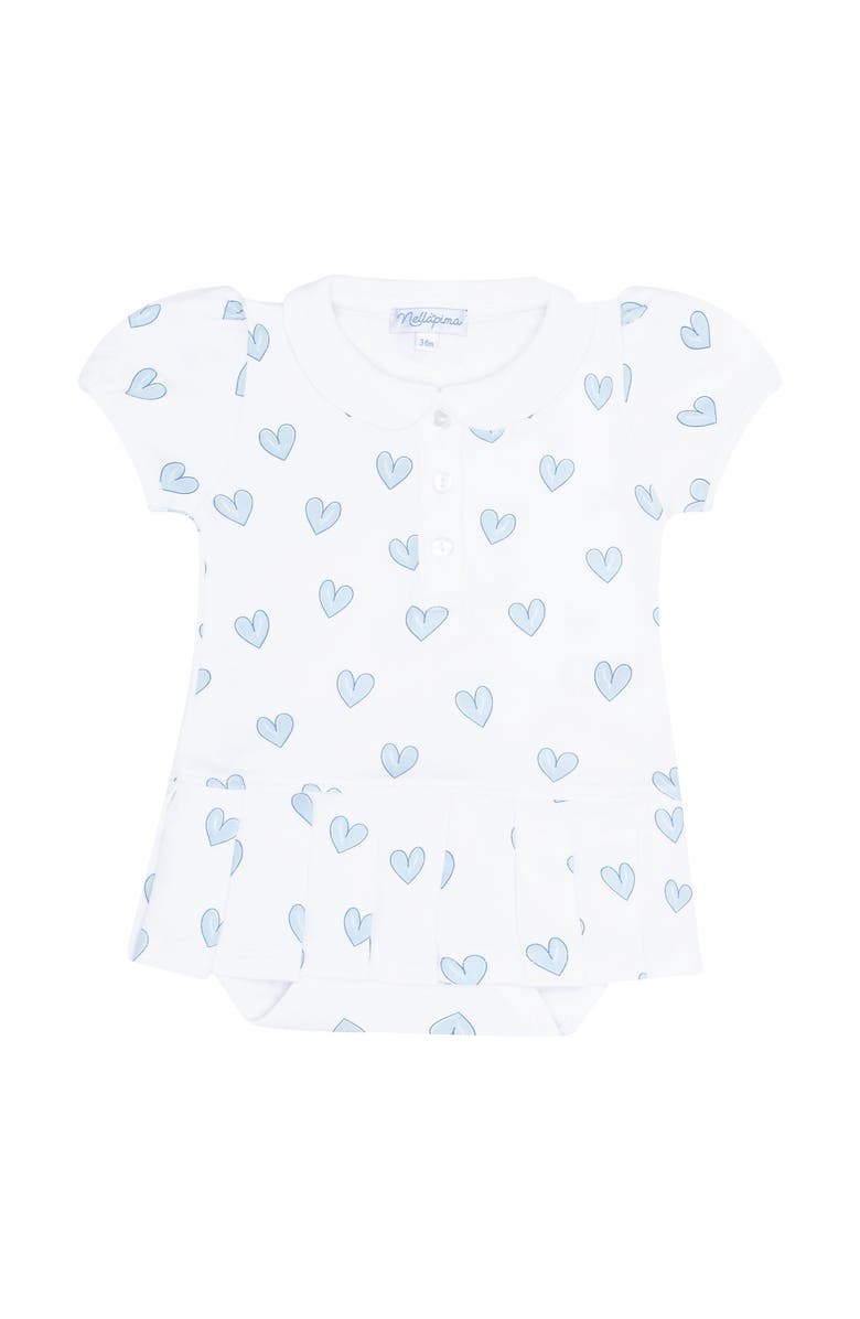 Nellapima Blue Heart Print bodysuit Dress - Baby, Alternate, color, Blue