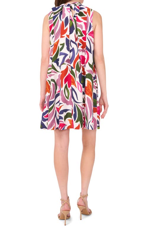 Halogenr Halogen(r) Floral Panel Linen Blend Dress In New Ivory