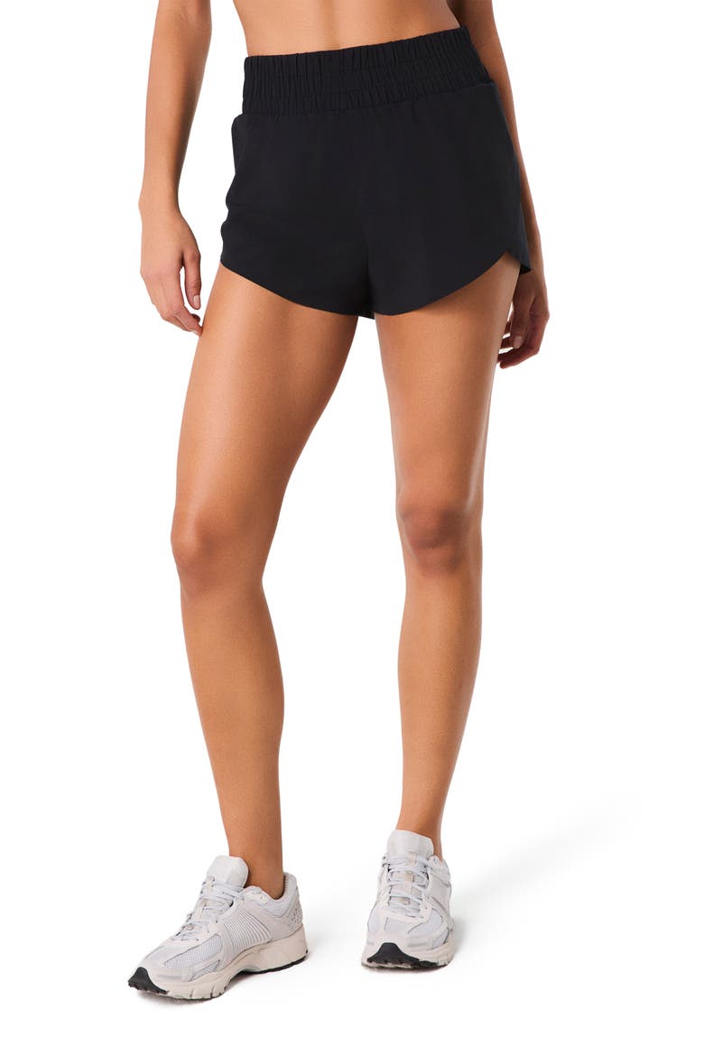 Get Moving High Waist Active Shorts, Main, color, VERY BLACK