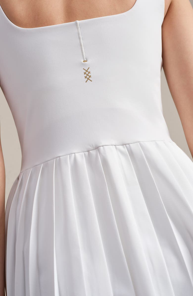 Rhone Rally Pleated UPF 50+ Minidress, Alternate, color, Snow White