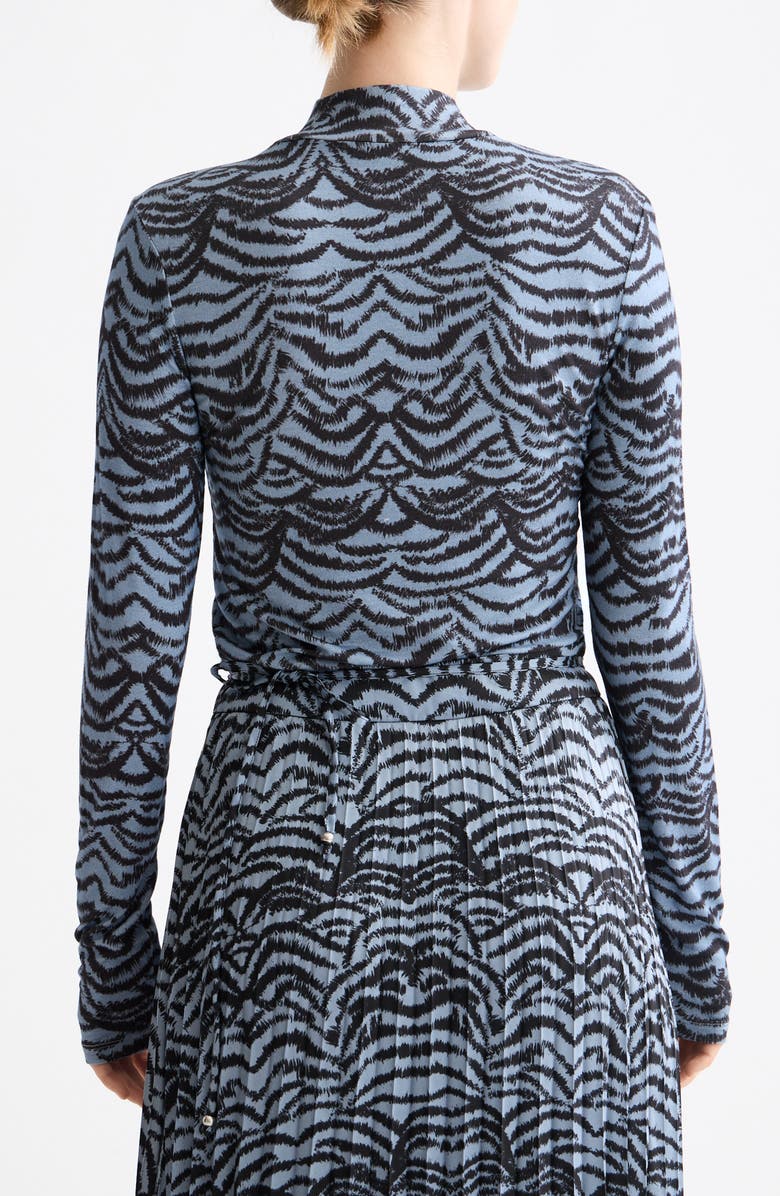 Scotch & Soda Print Mock Neck Top, Alternate, color, Feather Blue