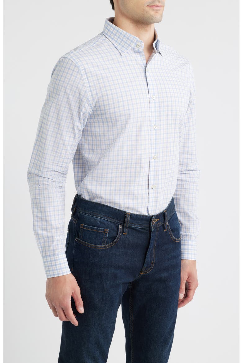 Trauber Plaid Button-Up Shirt, Alternate, color, MID BLUE