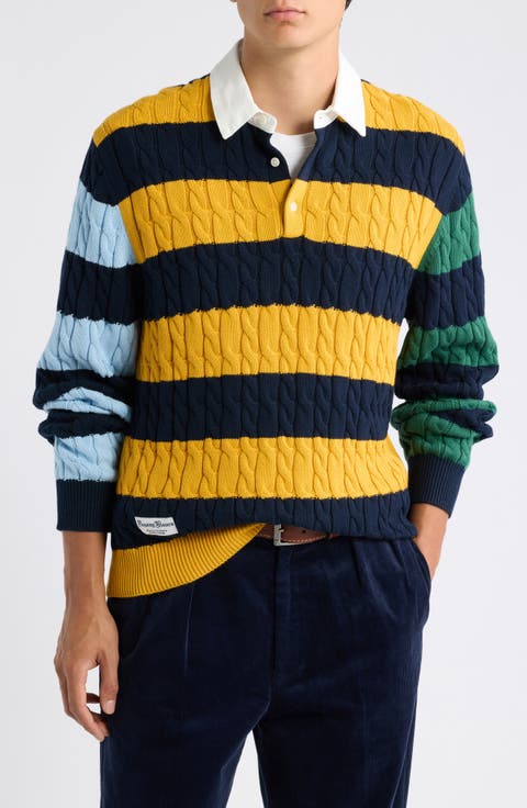 Cable Knit Rugby Sweater