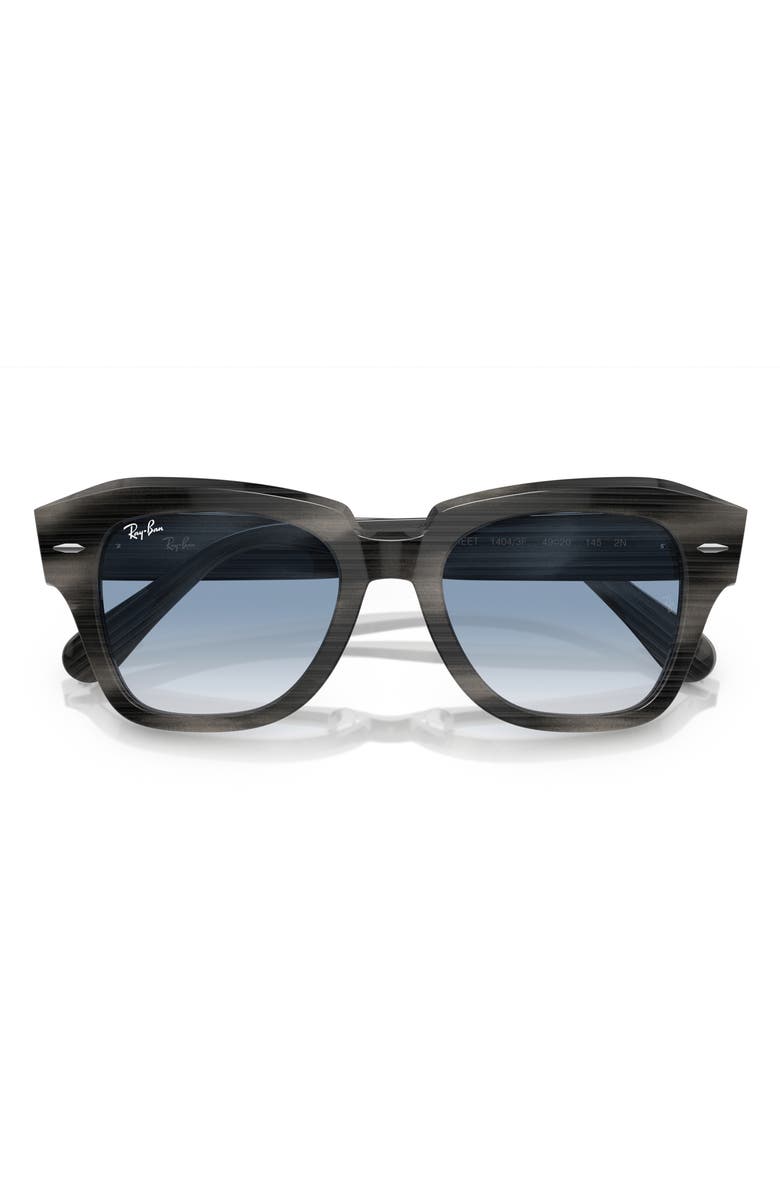 Ray-Ban State Street 49mm Gradient Square Sunglasses, Alternate, color, Striped Gray/ Gradient Blue