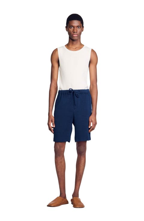 Pleated Bermuda shorts