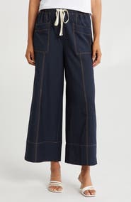 Adrianna Papell Stitched Wide Leg Pants