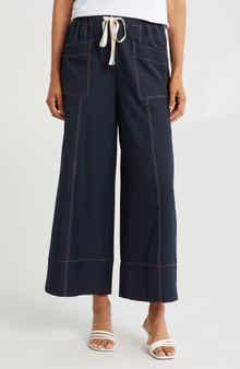 Adrianna Papell Stitched Wide Leg Pants