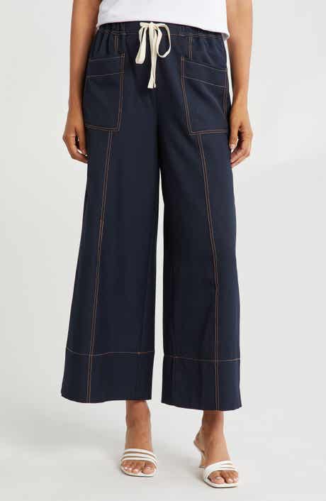 Adrianna Papell Stitched Wide Leg Pants