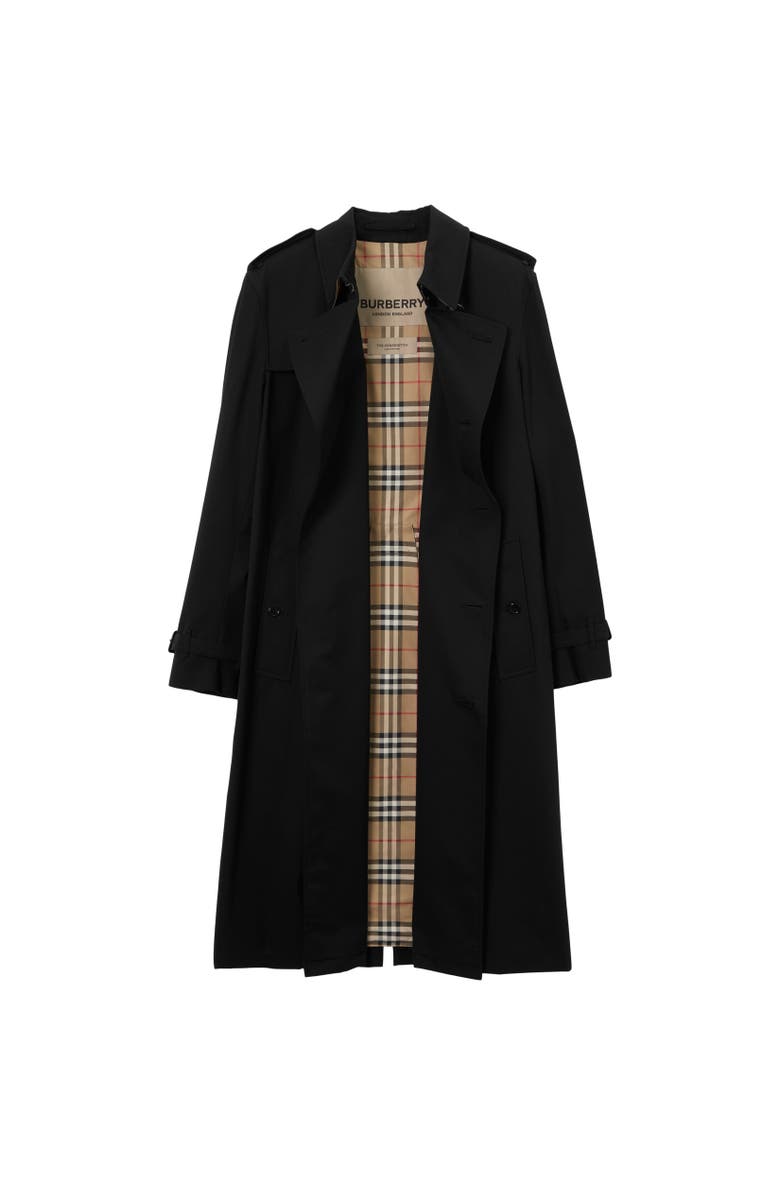 Burberry Long Kensington Heritage Trench Coat, Alternate, color, Coal