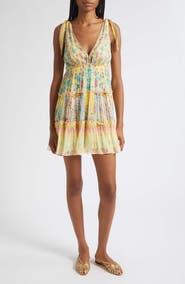 Camilla Barcelona Print Tiered Silk Sundress