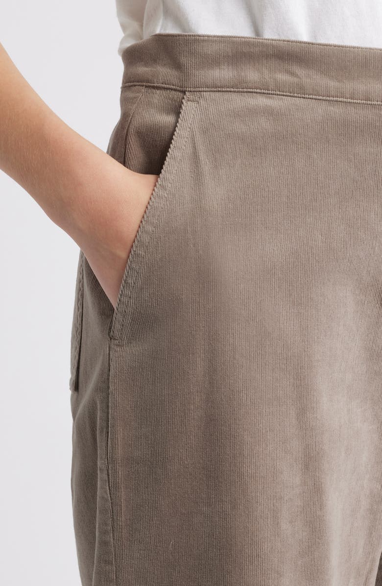 Eileen Fisher Wide Leg Crop Corduroy Pants, Alternate, color, Taupe