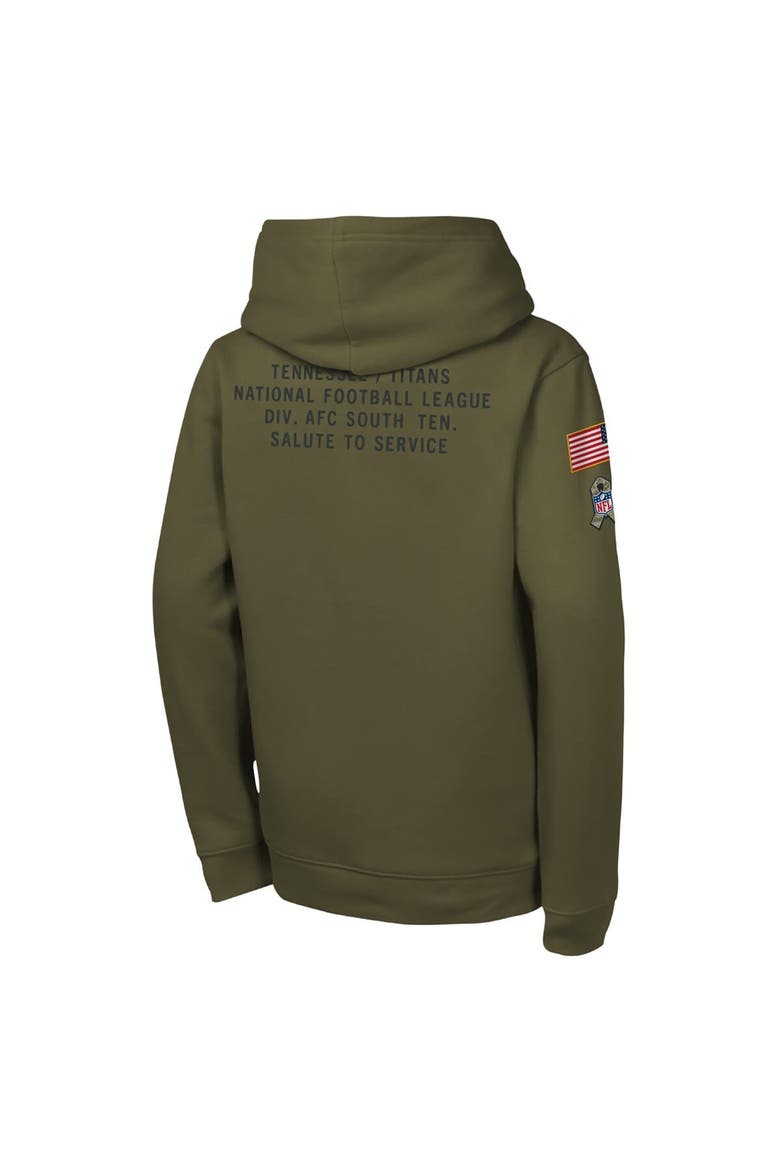 Youth Nike Olive Tennessee Titans 2025 Salute to Service Club Fleece Hoodie, Alternate, color, Olive