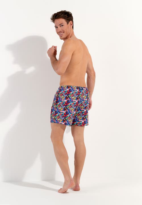 Hom Idylle Beach Boxer In Multico Print