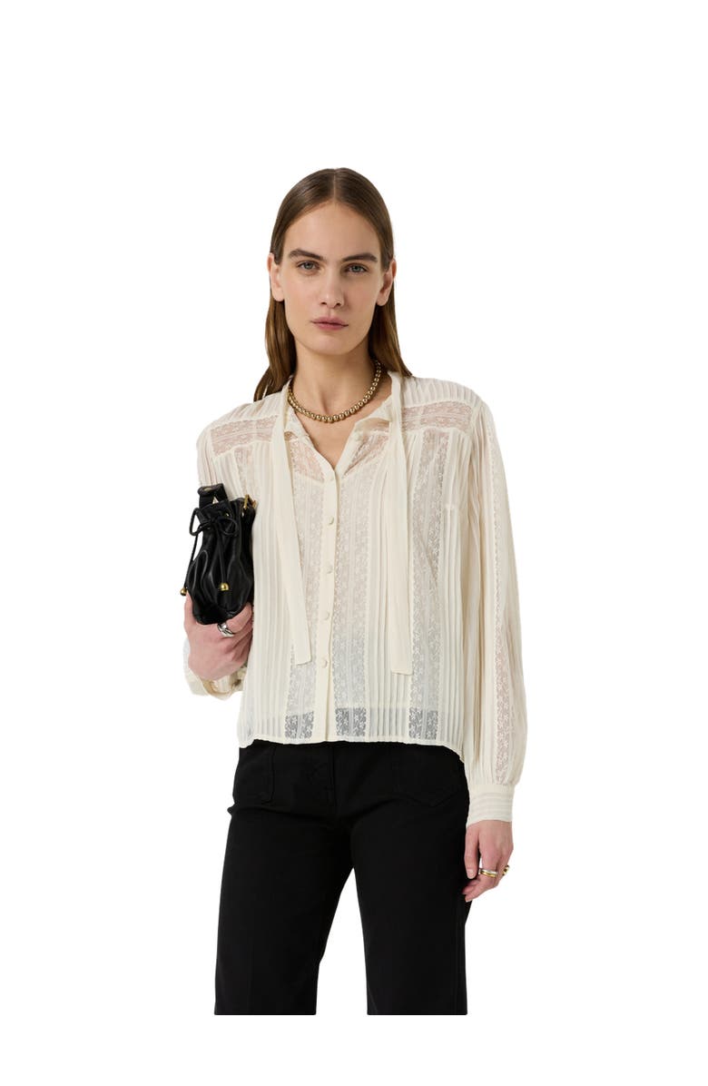 GERARD DAREL Cyrana Sheer Lace Shirt, Main, color, White