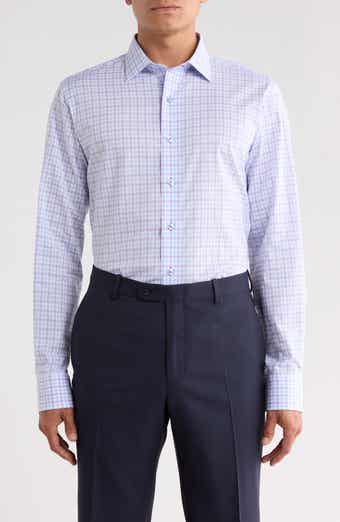 Trim Fit Check Cotton Dress Shirt