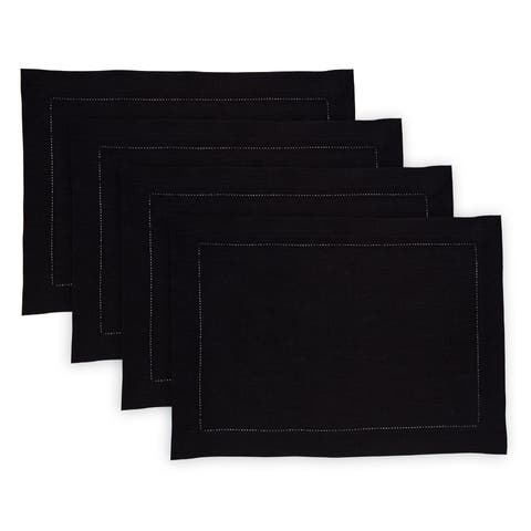 Linen Placemats Set of 4, 14 x 19" - Medium Weight Hemstitch