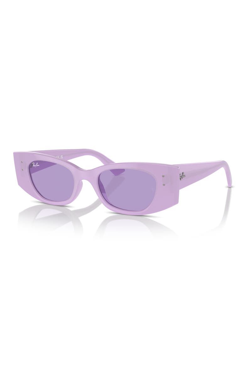Kat 49mm Small Rectangular Sunglasses, Alternate, color, VIOLET