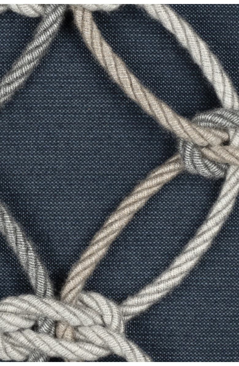 Elaine Smith Rope Hand Knotted Macrame Indoor & Outdoor Woven Accent Pillow, Alternate, color, Indigo