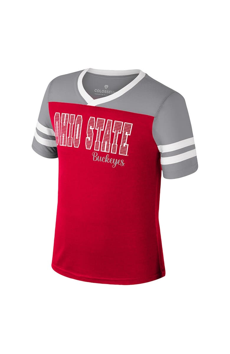 COLOSSEUM Girls Youth Colosseum Scarlet Ohio State Buckeyes Space Opera T-Shirt, Alternate, color, 