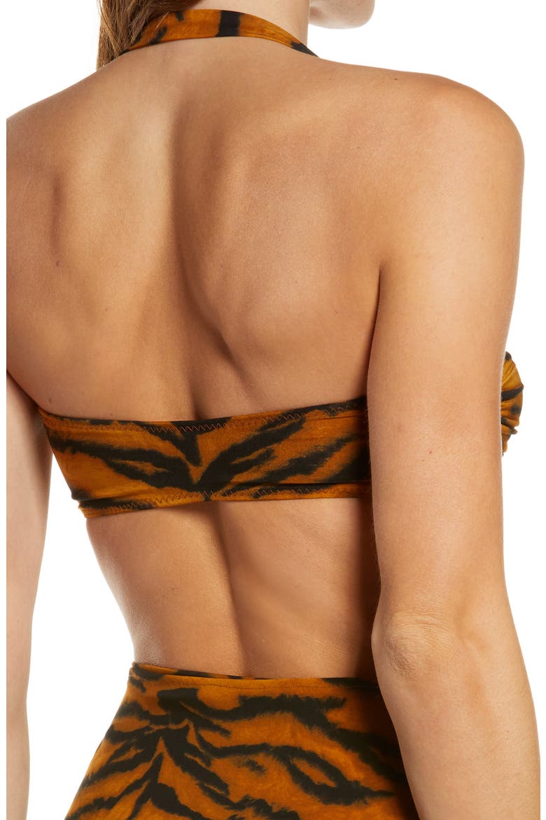 Tie Front Bikini Top, Alternate, color, TIGER