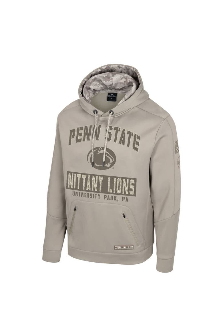 Men's Colosseum Oatmeal Penn State Nittany Lions Big & Tall Operation Hat Trick Battalion Hoodie Sweatshirt, Alternate, color, Oatmeal