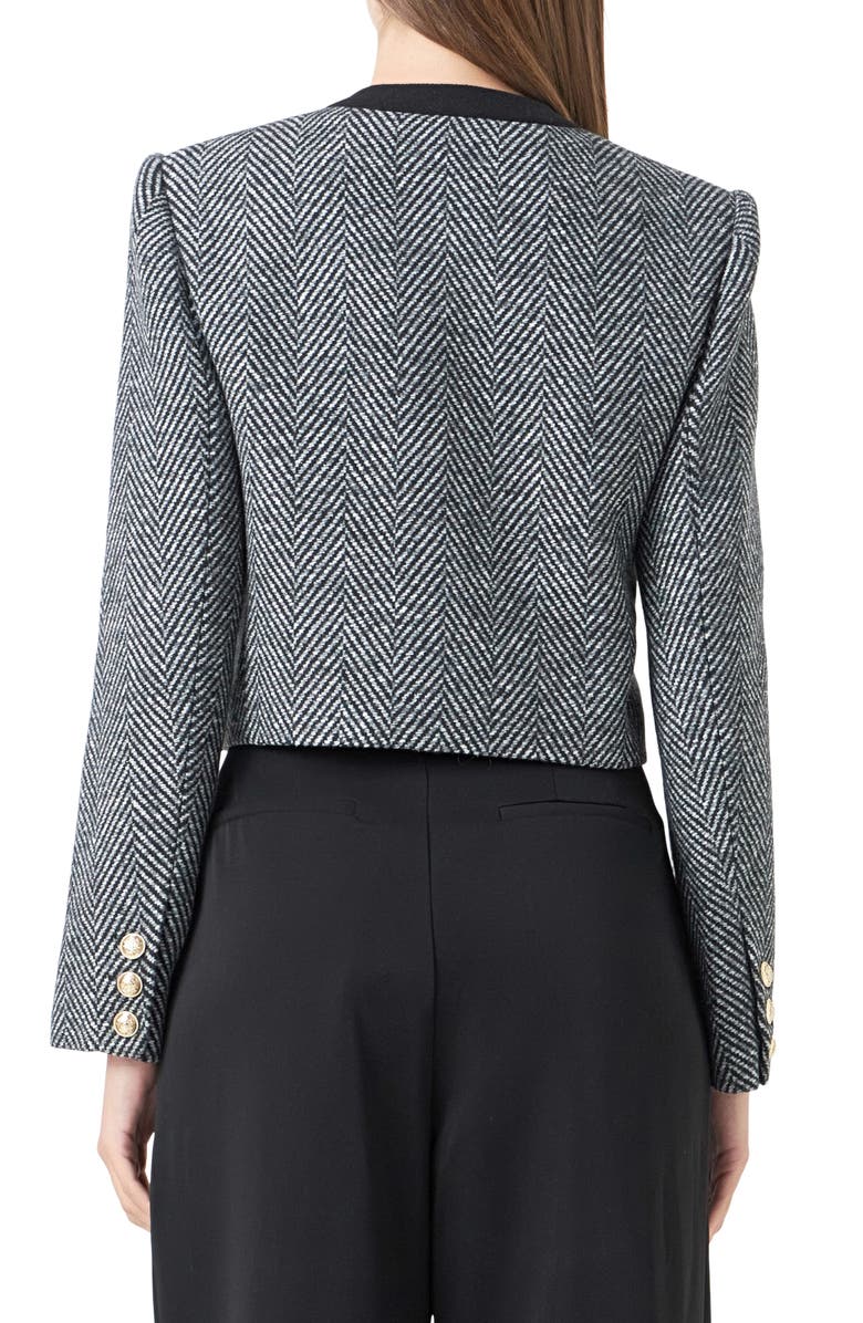 Endless Rose Boxy Herringbone Blazer, Alternate, color, 
