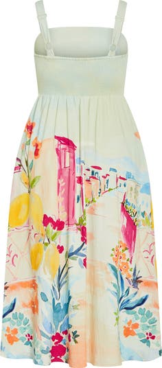 Sorrento Placed Print Midi Dress