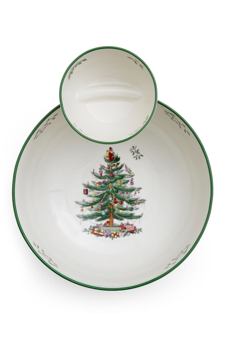 Christmas Tree Tiered Chip & Dip Set, Alternate, color, GREEN