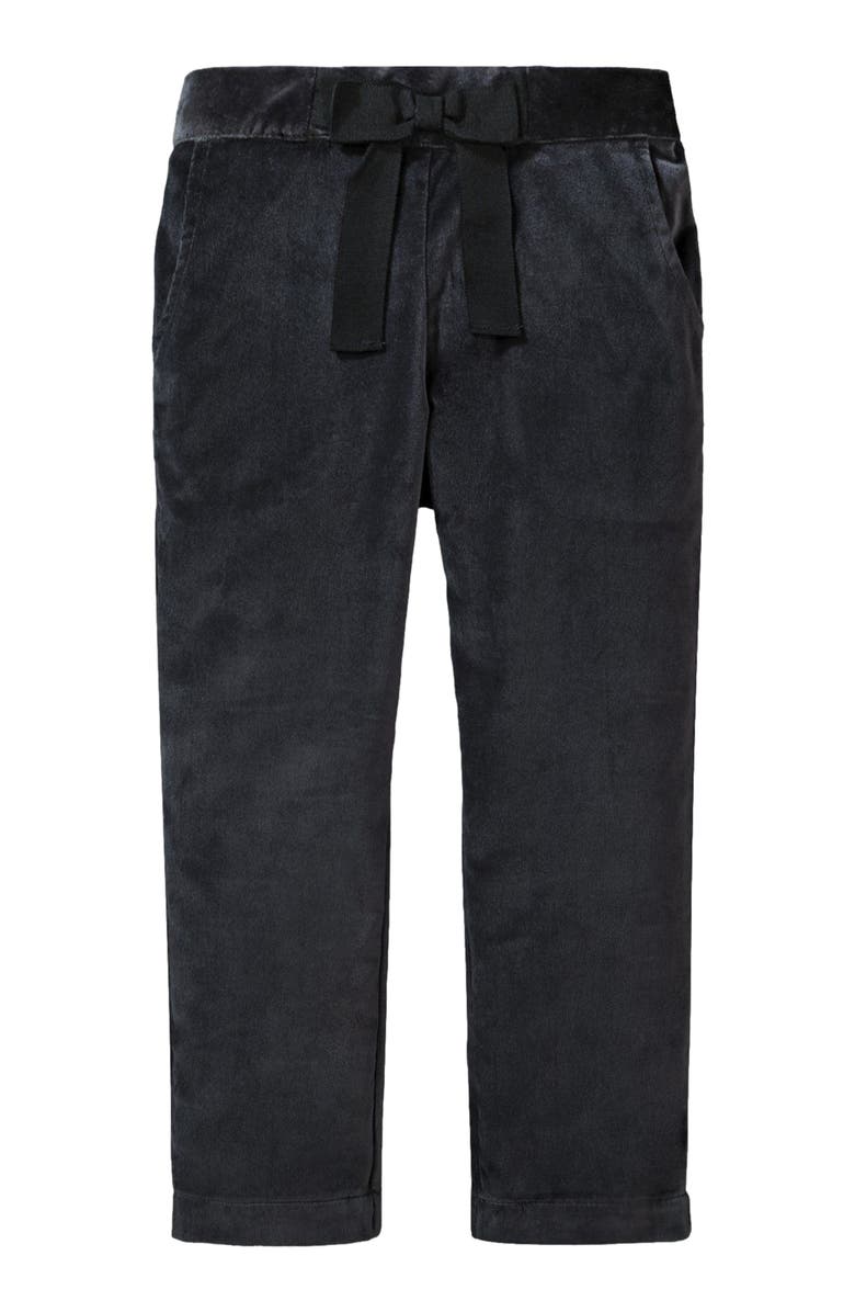 Hope & Henry Baby Girls' Straight Dressy Pant with Bow, Infant, Main, color, Black