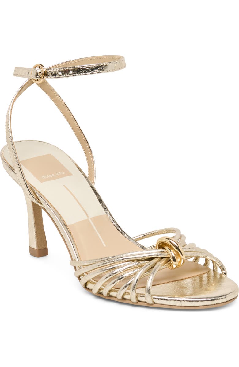 Dolce Vita Isebel Ankle Strap Sandal, Main, color, Platinum Distressed Leather