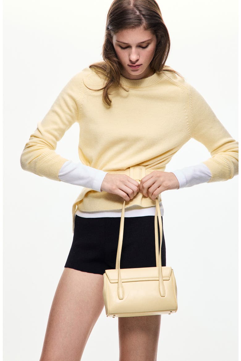 Belted Sweater, Main, color, PASTEL YELLOW