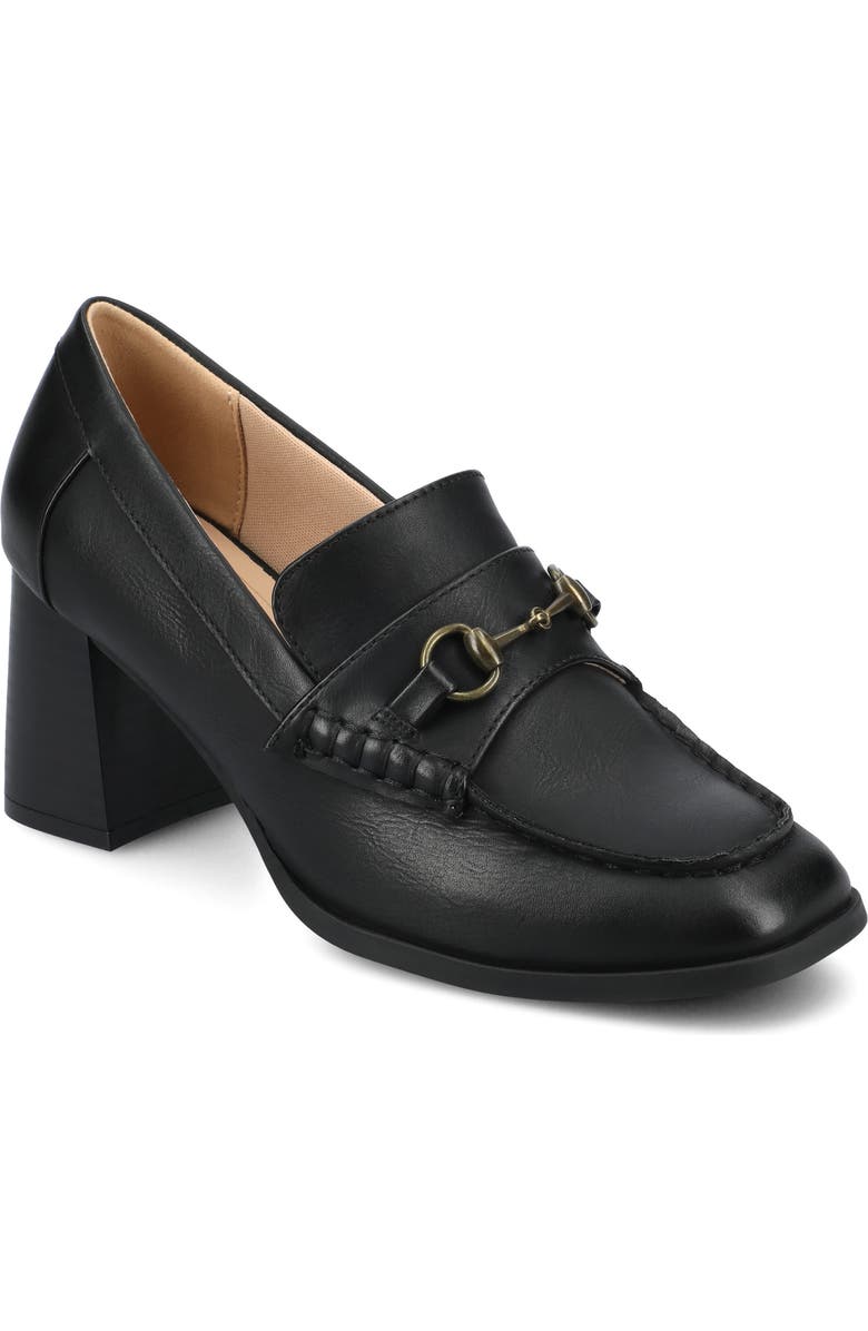 Journee Collection Aisha Moc Toe Loafer Pump, Main, color, Black