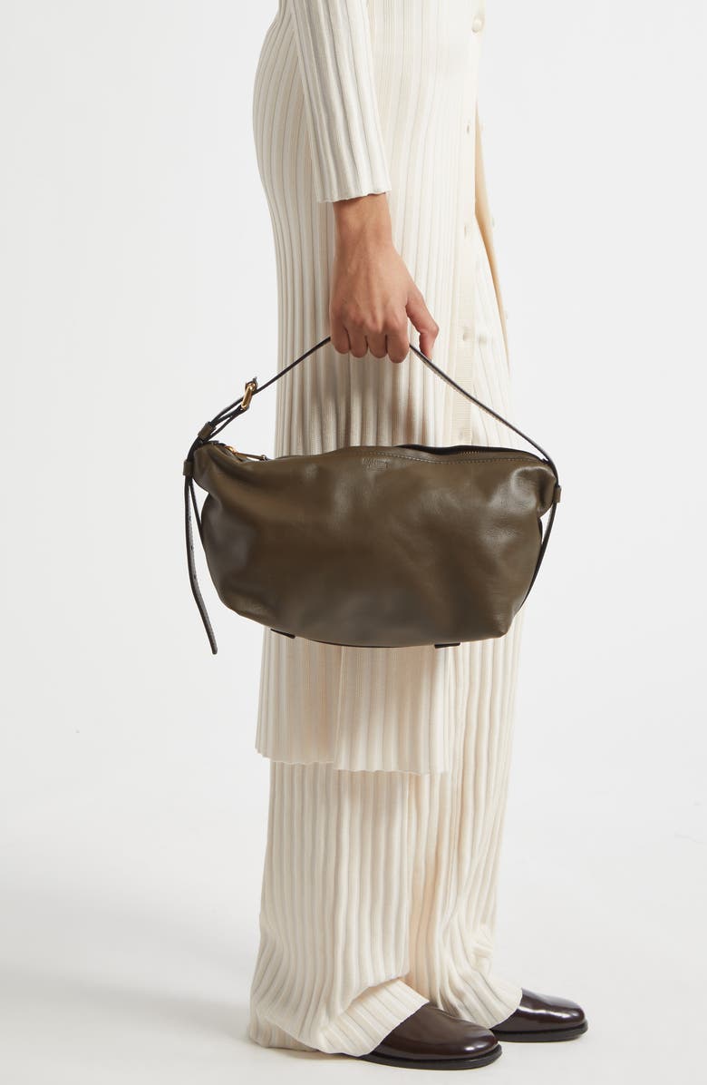 Moschino Tie Me Leather Shoulder Bag, Alternate, color,