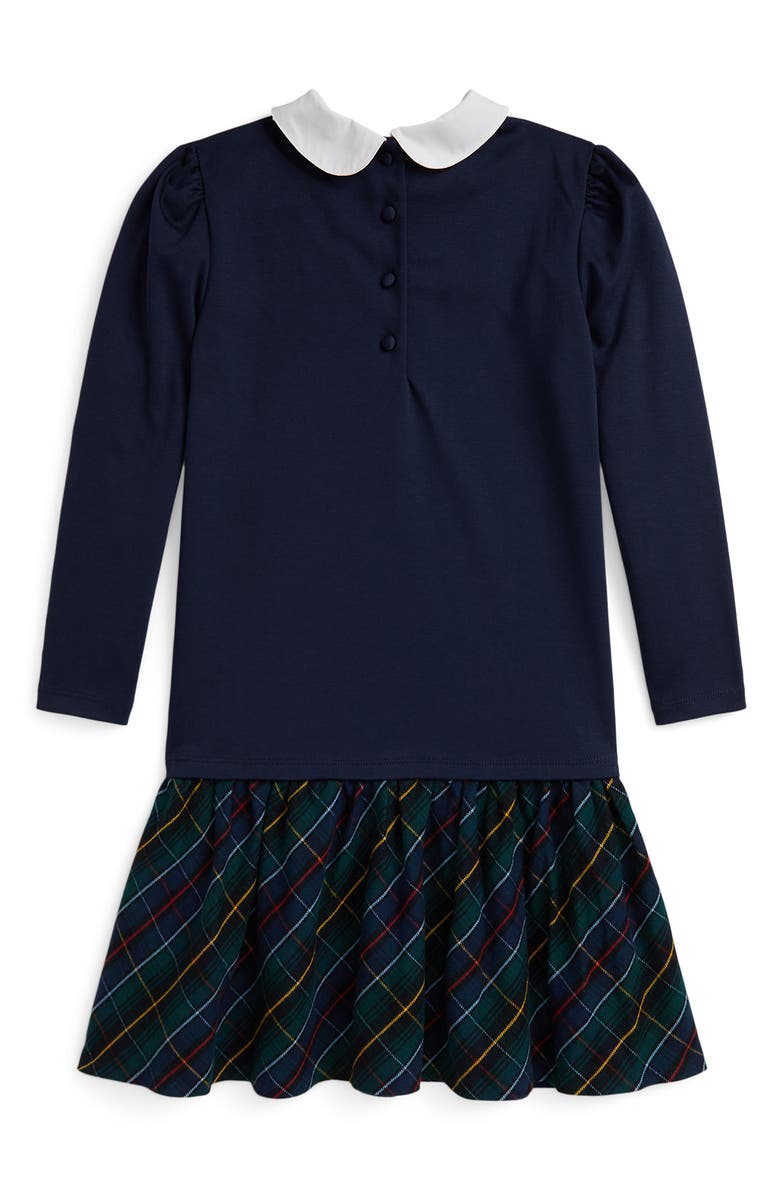 Polo Ralph Lauren Kids' Long Sleeve Ponte Roma Dress, Alternate, color, Navy