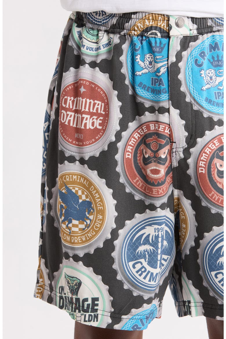 Bottle Cap Shorts, Alternate, color, BLACK MULTI