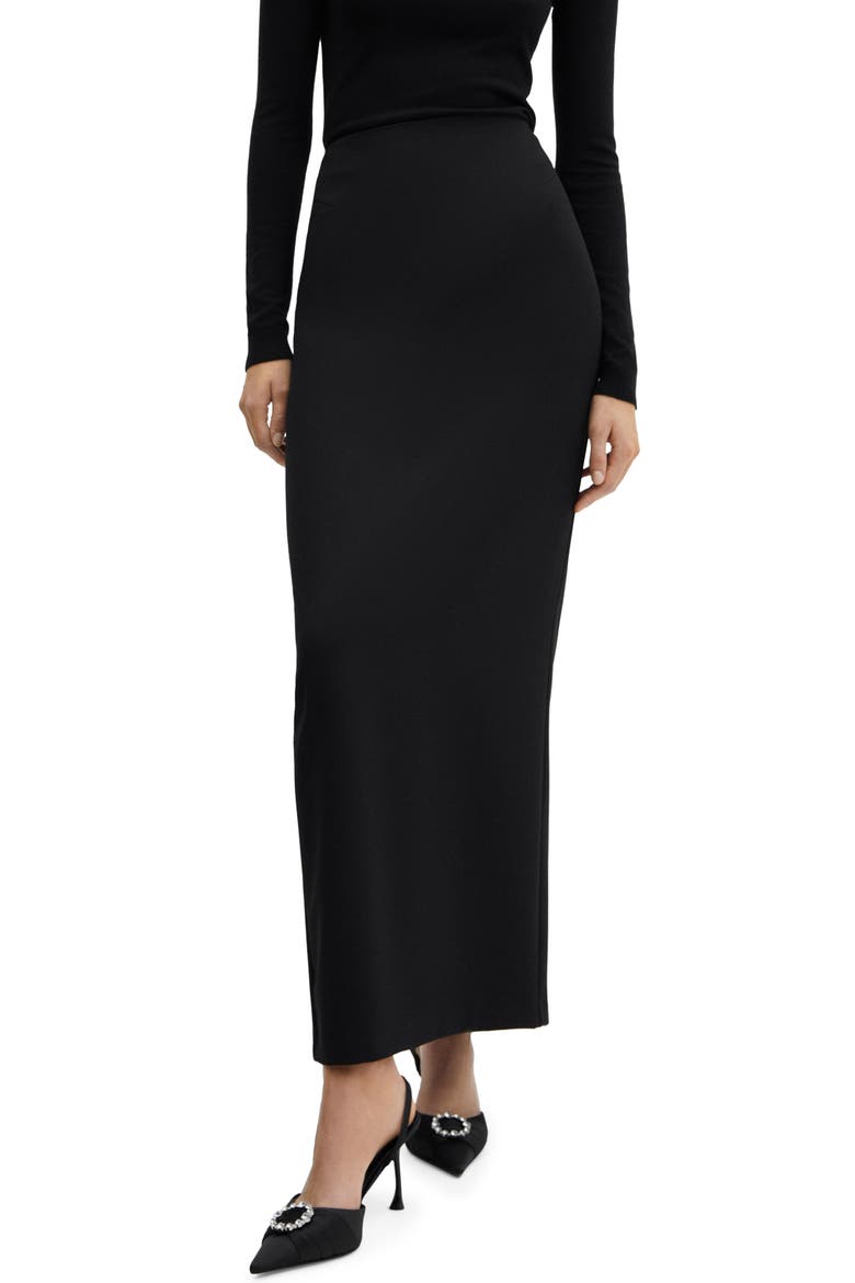 Maxi Pencil Skirt, Main, color, BLACK
