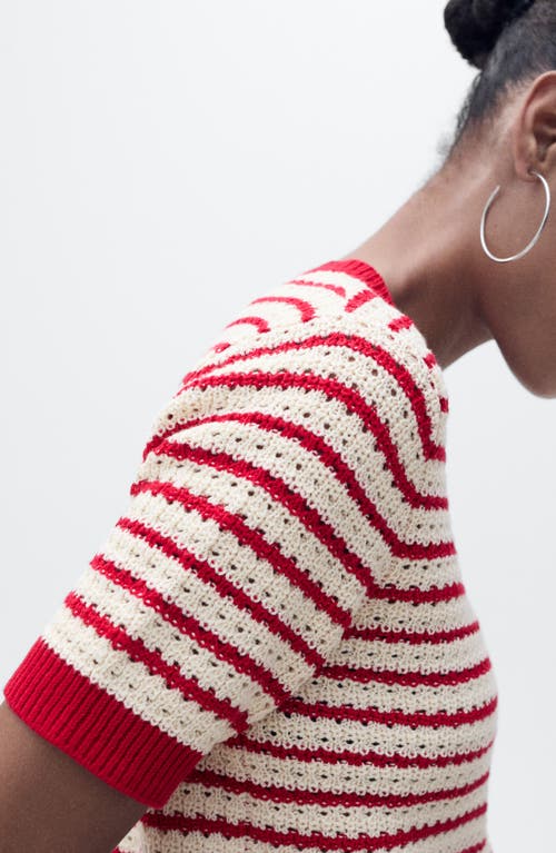 MANGO MANGO MIMOI COTTON OPEN STITCH SWEATER 