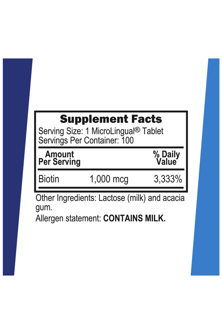 Biotin Sublingual Dissolving Tablets, Alternate, color, White