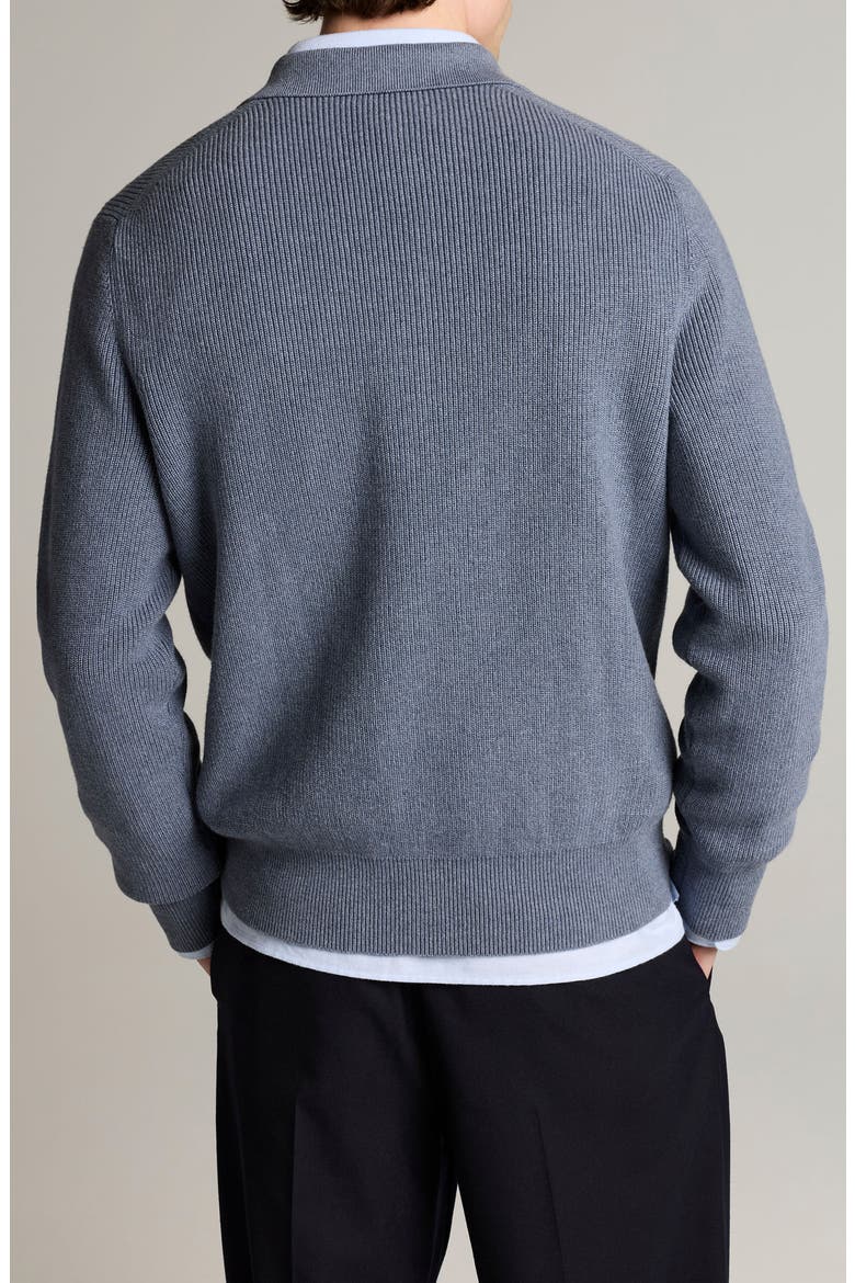 Heirloom Shaker Long Sleeve Polo Sweater, Alternate, color, LATE EVENING