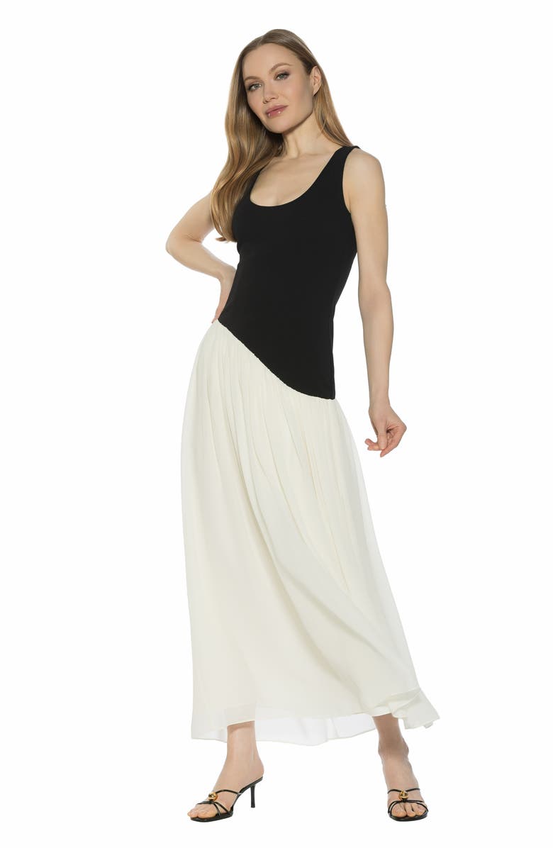 Alexia Admor Elowen U-Neck Maxi Dress, Alternate, color, Black/ White