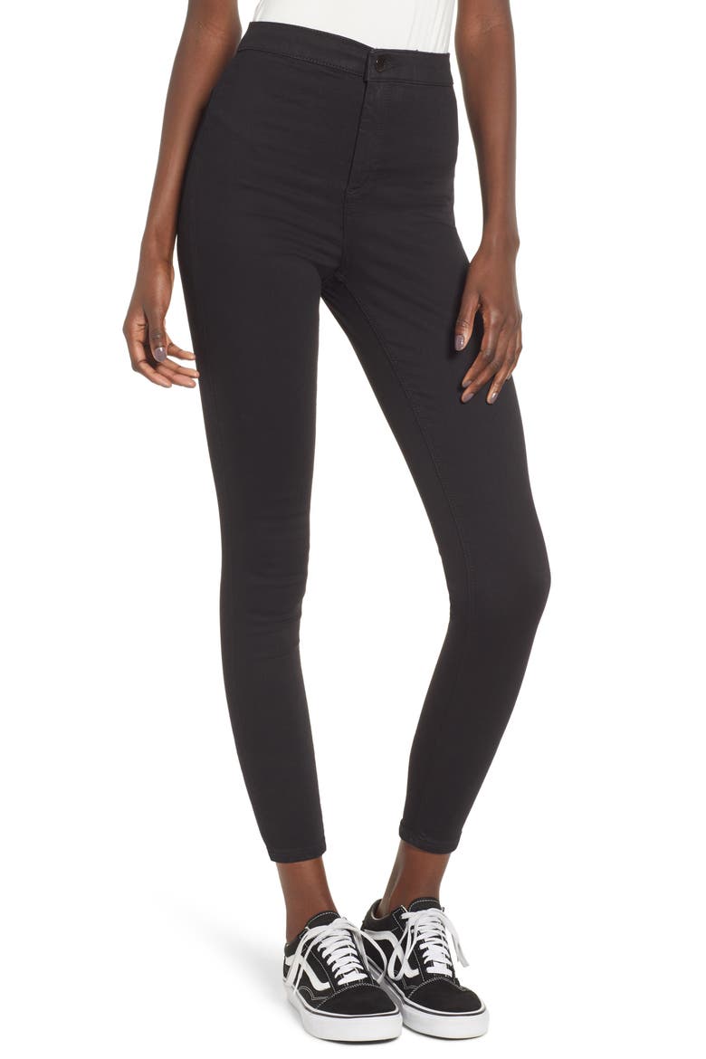 Joni High Waist Skinny Jeans, Main, color, BLACK