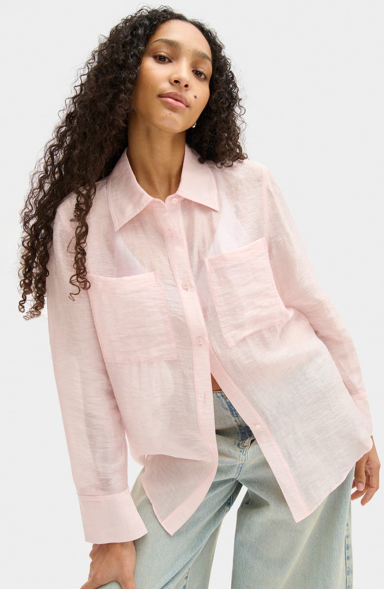 ALIGNE Cher Crinkle Shirt, Alternate, color, Pink