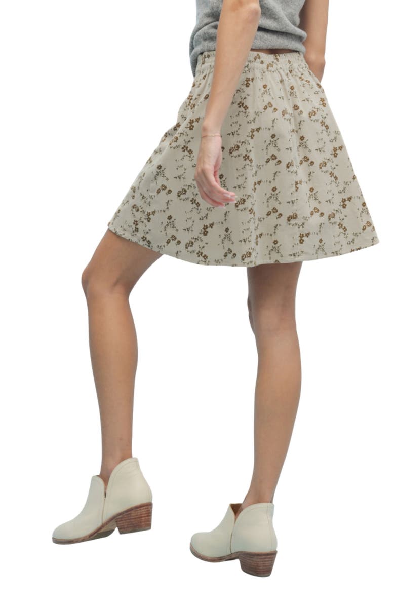 WISHLIST Floral Corduroy Miniskirt, Alternate, color, Stone/ Mocha