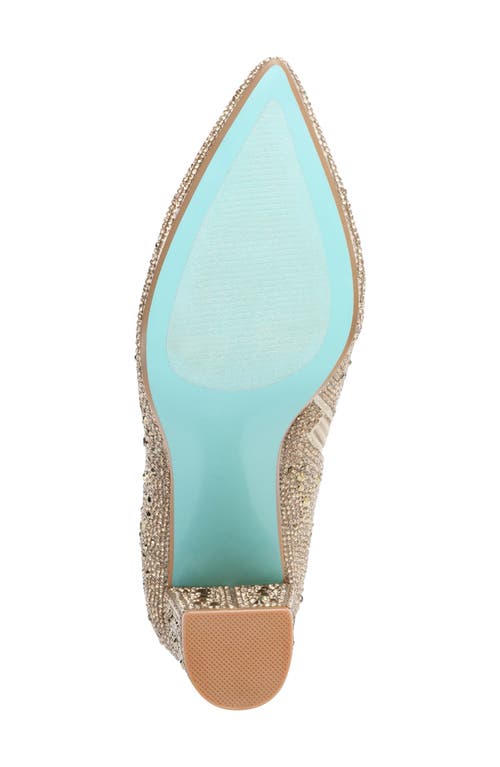 Shop Betsey Johnson Cady Crystal Pavé Bootie In Light Gold