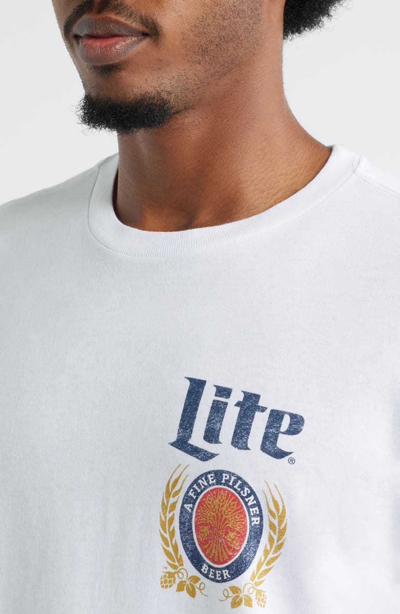 The Forecast Agency Miller Lite Graphic T-Shirt, Alternate, color, White