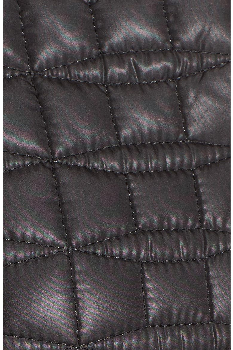 quilted down coat, Alternate, color, BLACK